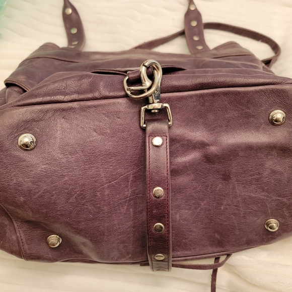 Genuine Leather Botkier Plum Grey Satchel Handbag - Picture 3 of 10